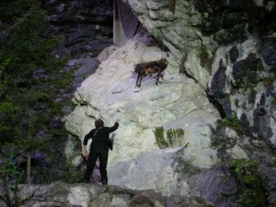 Kaspar (Ernst Schn&ouml;ller) trifft eine Gams