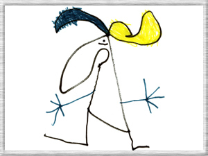 Der Ritter mit der langen Nase - gezeichnet von Felix Kraus aus Wien