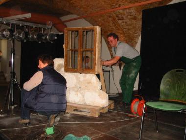 Aufbau der B&uuml;hnendekoration